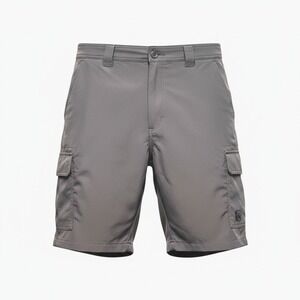 Fintech Mens Performance Cargo Shorts Gray Size Medium Fishing Hiking Utility